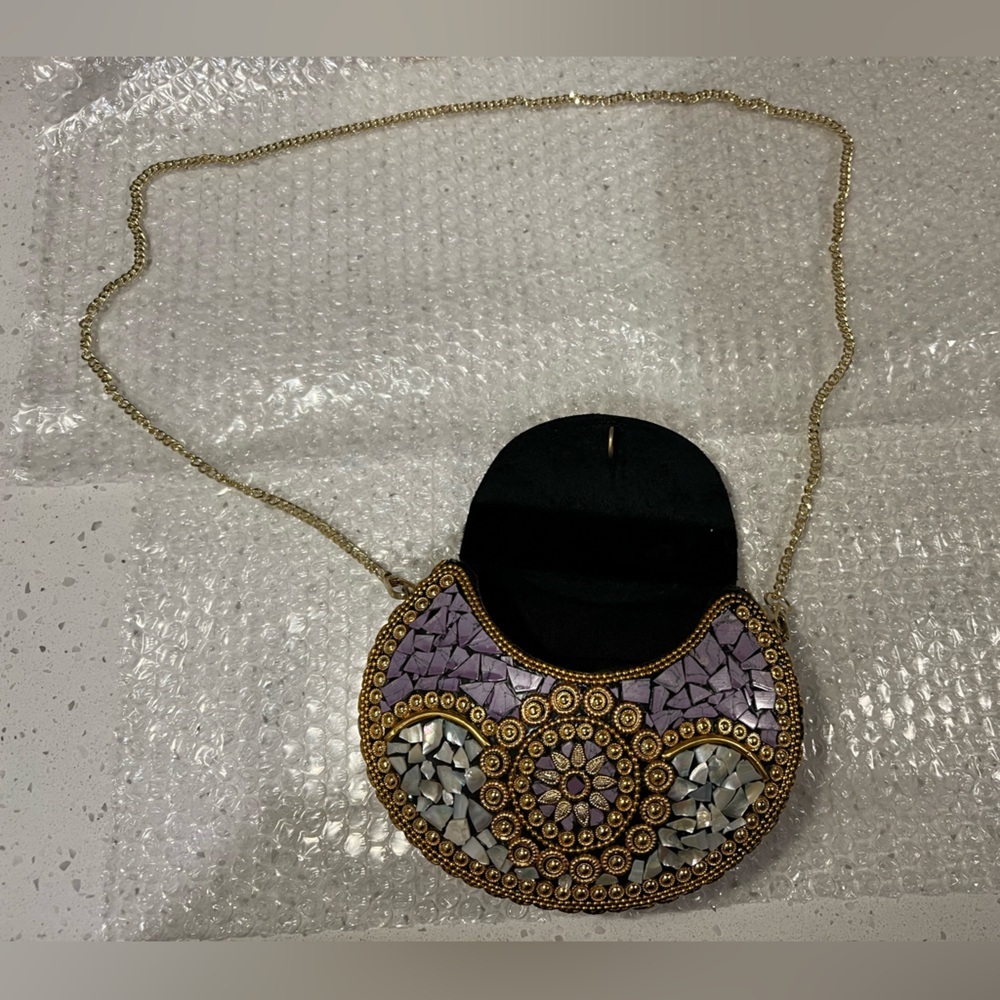 Ramla Beverly Hills Purple Mosaic Evening Bag NWT - Picture 4 of 8